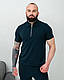 Футболка поло на блискавці і шорти чоловічий комплект ізумрудний, фото 3