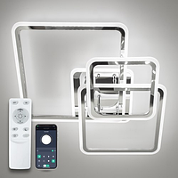 Світильник світлодіодний LUMINARIA SONNE 90W 3000-6500K 9000Лм 4S APP 525/525 CHROME 220V IP20 з пультом ДУ