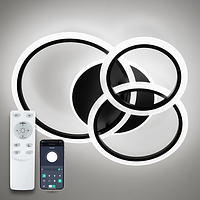 Світильник стельовий світлодіодний LUMINARIA SONNE 90W 4R APP 590/525 BLACK 220V IP20 з пультом ДУ