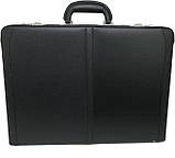 Шкіряний розширюваний портфель аташе кейс Alpine Swiss з подвійними кодовими замками, фото 3