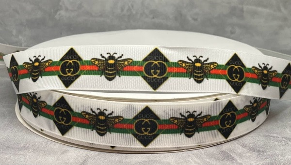 Репсова стрічка 2,5 см (Гуччи), метр, Різнокольоровий