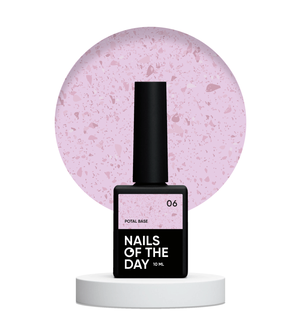 NAILSOFTHEDAY Potal base 06 – блідно-рожева база з мідною поталлю, 10 мл, фото 1