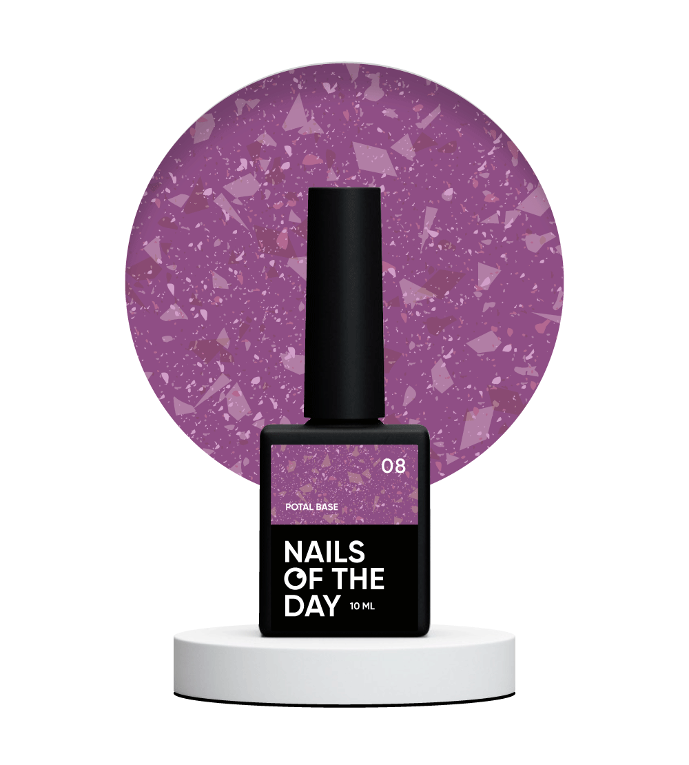 NAILSOFTHEDAY Potal base 08 – бордова база з мідною поталлю, 10 мл, фото 1
