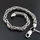 Срібний браслет чоловічий лисячий хвіст (фокс). Вага 25 грам, довжина 19 см, фото 8