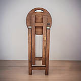 Розкладний Табурет з Натурального Дерева Вільха для Кухні балкона Горіх Темний 63 см, фото 8