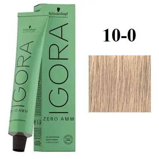 Стійка крем-фарба без аміаку Schwarzkopf Igora Zero Amm 10-0 Ультраблондин натуральний 60 мл