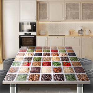 Вінілова наклейка на стіл з фотодруком Спеції, подвійна плівка, що самоклеїться, 60 х 100 см