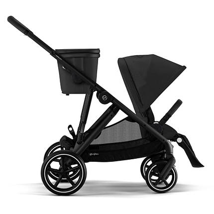 Коляска прогулянкова з двомісним шасі Cybex Gazelle S BLK Moon Black Чорна, фото 1