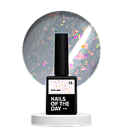 NAILSOFTHEDAY Potal base 15 – ніжно-молочна база з голографік стильною поталлю, 10 мл