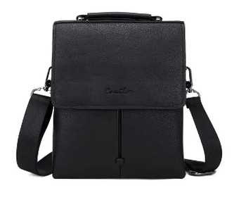 Чоловіча сумка з клапаном та довгим ремінцем 26*22 см зі штучної шкіри Kabir