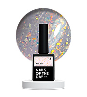 NAILSOFTHEDAY Potal base 18 – ніжно-молочна база з голографік стильною поталлю, 10 мл