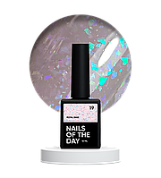 NAILSOFTHEDAY Potal base 19 – ніжно-молочна база з голографік стильною поталлю, 10 мл