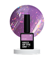 NAILSOFTHEDAY Potal base 21 – фіалкова/бузкова база з голографік стильною поталлю, 10 мл
