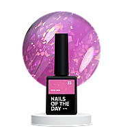 NAILSOFTHEDAY Potal base 23 – база фуксія з голографік стильною поталлю, 10 мл
