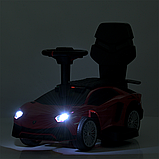 Каталка-толокар з мотором (музика, світло, 1 мотор 25W, акумулятор 6V4,5AH) M 5777EBL-2 Чорний, фото 8