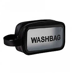 Косметичка органайзер Beauty Case на блискавці з ручкою чорна, розмір М (91289)