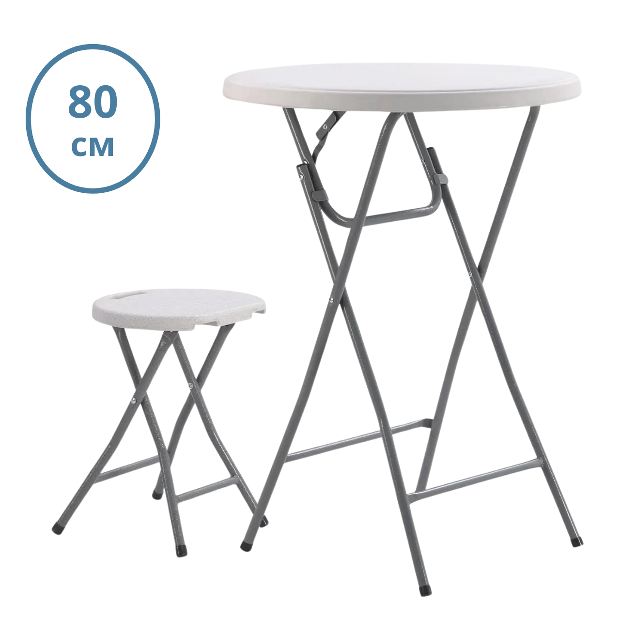Стіл круглий 80 см Стіл time eco Пластиковий стіл для пікніка Складні столи сталь Круглий розкладний стіл