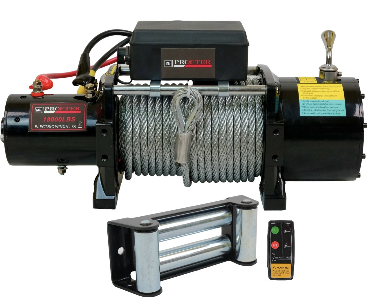 Лебідка автомобільна на евакуатор Profter 18000 LBS 12V (8181 кг), фото 1