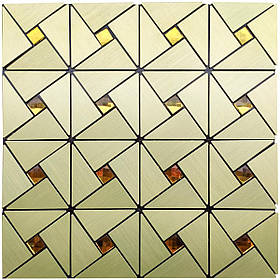 Самоклеюча алюмінієва плитка зелене золото зі стразами SW-00001172 (D) AL 723