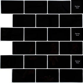 Самоклеюча поліуретанова плитка чорна цегла 305х305х1мм (D) SW-00001186 AL 740