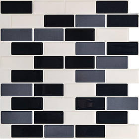 Самоклеюча поліуретанова плитка чорна сіра молочна цегла 305х305х1мм  (D) SW-00001329 AL 743