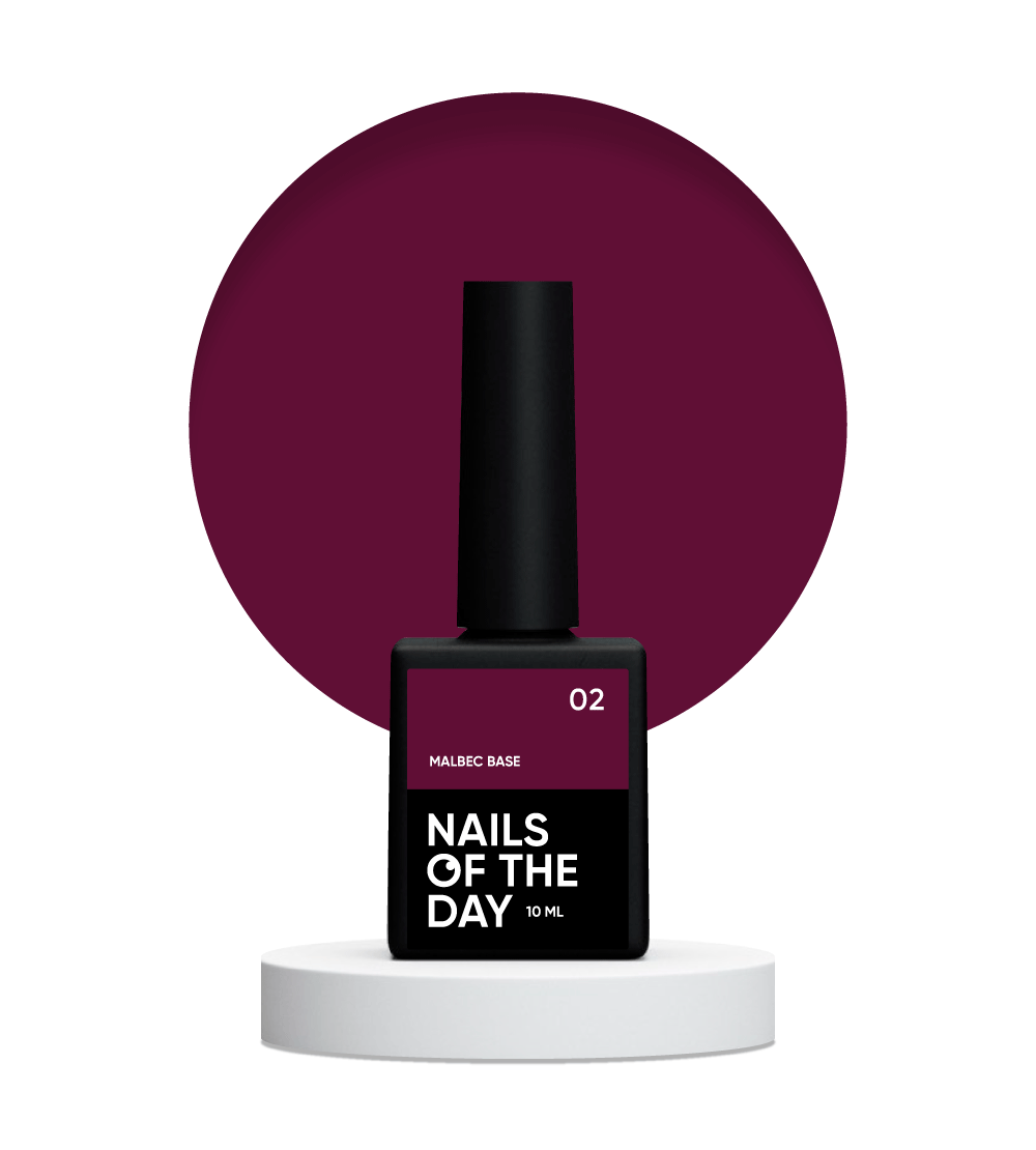 NAILSOFTHEDAY Malbec base 02 – вітражна червоно-бордова база, 10 мл, фото 1
