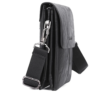 Чоловіча сумка з клапаном та довгим ремінцем 21*16 см зі штучної шкіри Kabir