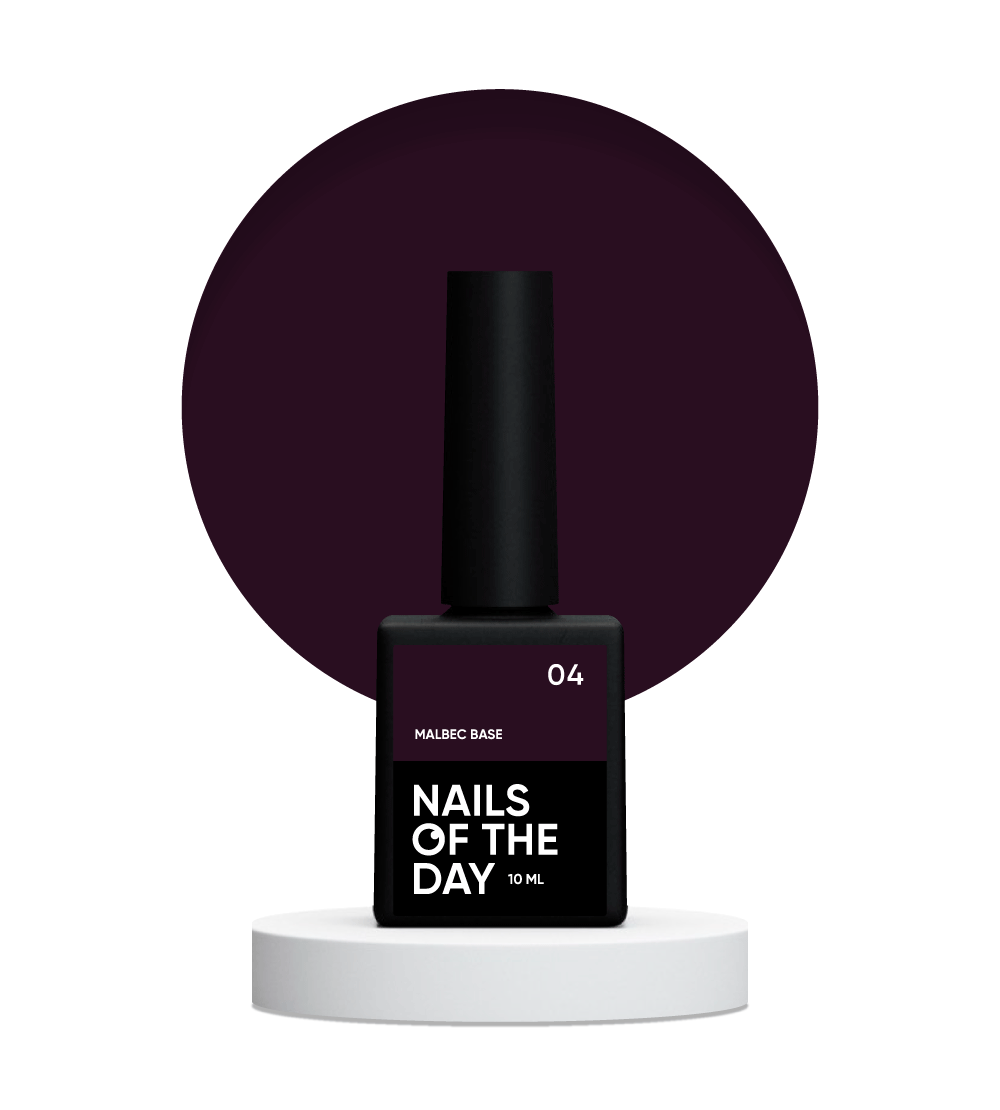 NAILSOFTHEDAY Malbec base 04 – вітражна фіолетово-чорна база, 10 мл, фото 1