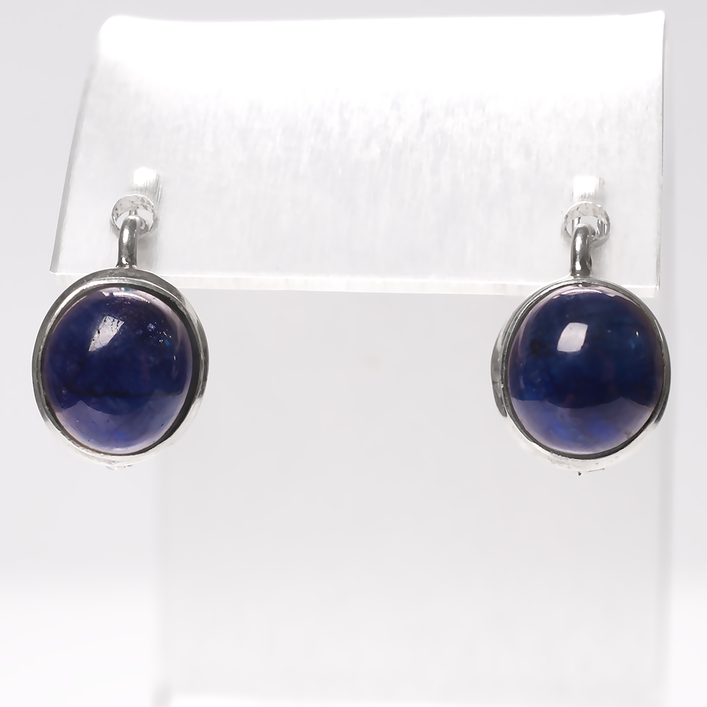 Сапфір синій срібні сережки, 889СРС