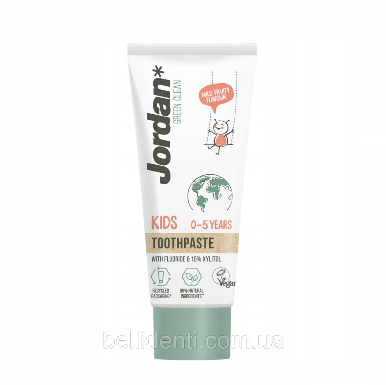 Дитяча зубна паста Jordan Green Clean Kids фтор 500 ppm (0-5 років), 50 мл