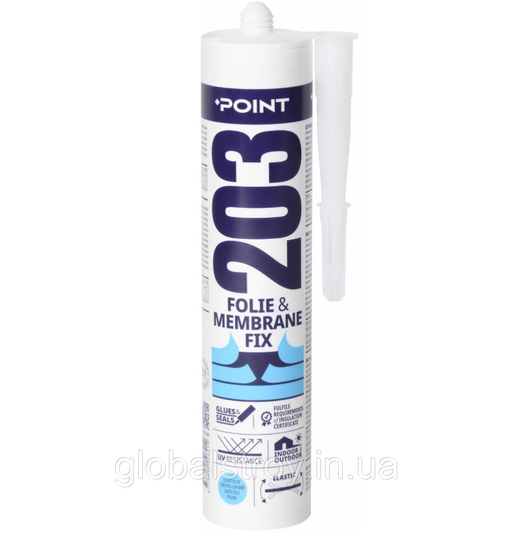 Клей герметик для дифузійних мембран та пароїзоляції Tegra Point 203 Folie & Membrane Fix 300 блакитний/прозорий, фото 1