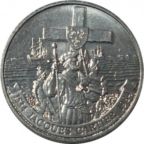 Канада 1 долар, 1984 450 років відкриттю півострова Гаспе Нікель, 15.62g, ø 32.13mm №2491