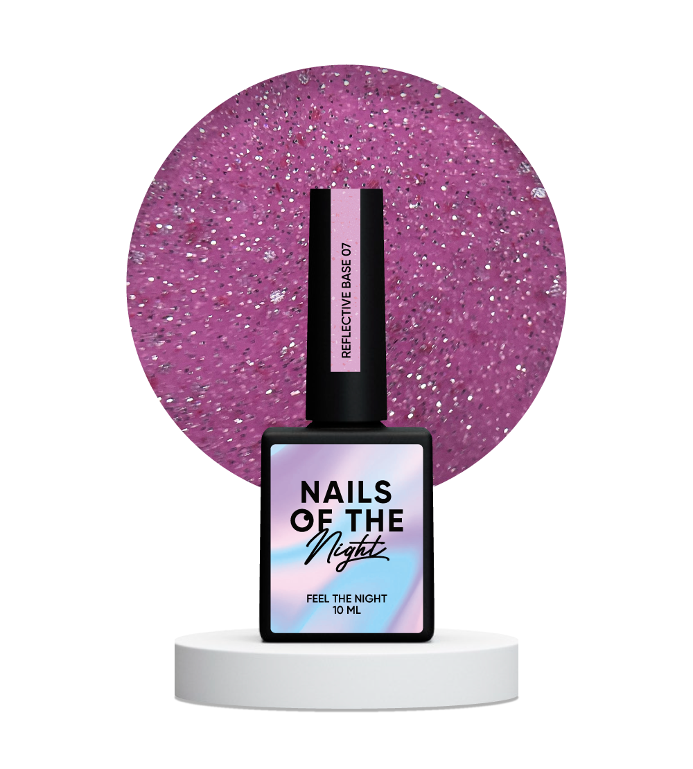 NAILSOFTHENIGHT Reflective base 07 – камуфлююча світловідбиваюча база з шимером, 10 мл, фото 1