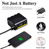 Акумулятор батарея Batmax з USB зарядкою для SONY NP-F960 / NP-F970 для фото відео накамерного світла, павер банк для смартфона, фото 6