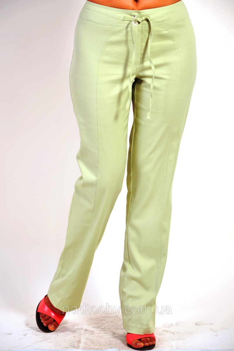 Штани літній джинс олива, бежеві жіночі ( БР 652606)