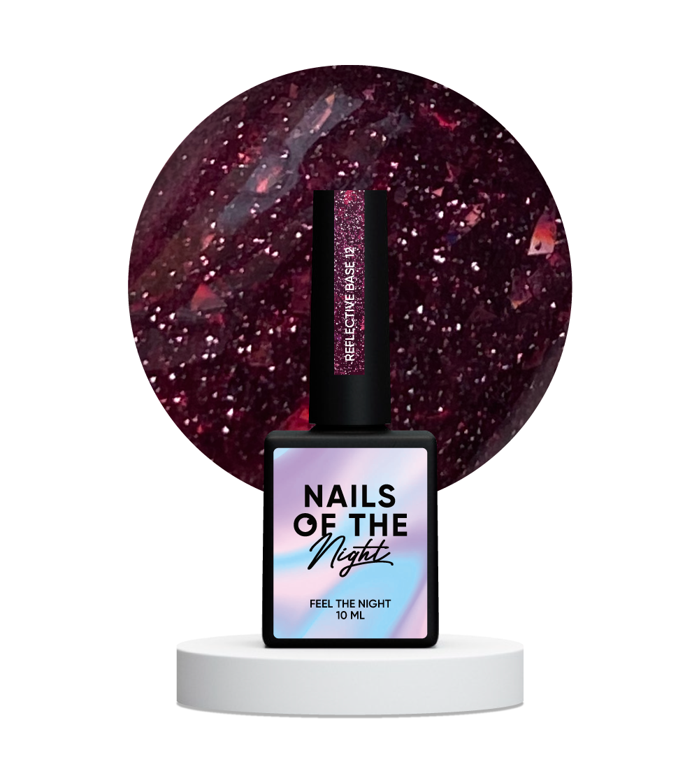 NAILSOFTHENIGHT Reflective base 12 — камуфлююча світловідбиваюча база з шимером, 10 мл, фото 1