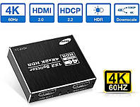 HDMI 1 на 2 порти спліттер 4k/60hz/1080P активний 1x2 розгалужувач HDMI2.0 Splitter з підтримкою Scaler EDID 2.2 (WAZ-F12)