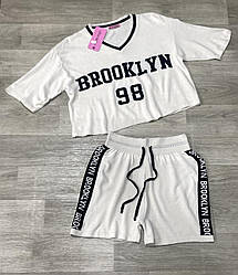 Жіночий літній в'язаний костюм "Brooklyn" (Мікс Кольорів) Розміри: 44- 46 (18076-2)