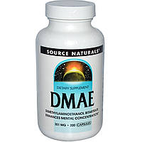 Діметілетаноламін ДМАЕ Source Naturals, DMAE, 351 mg, 200 Capsules