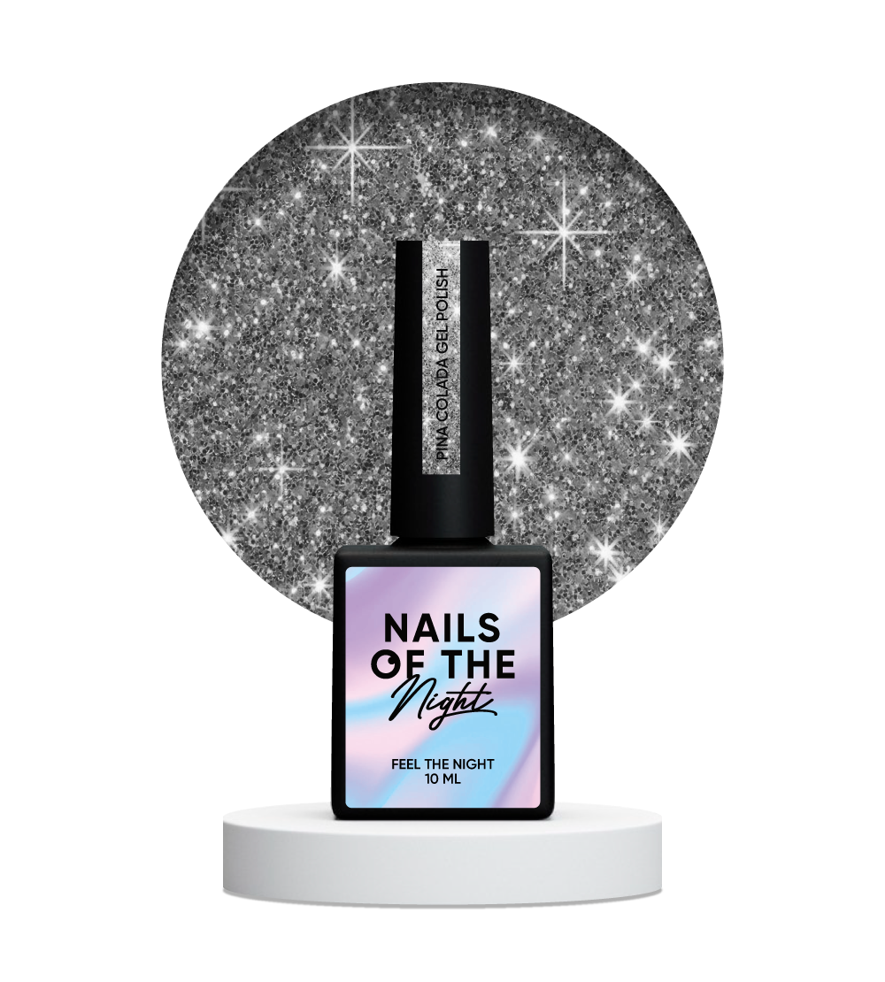 NAILSOFTHENIGHT Pina Colada gel polish — сірий світловідбиваючий гель–лак для нігтів, 10 мл, фото 1