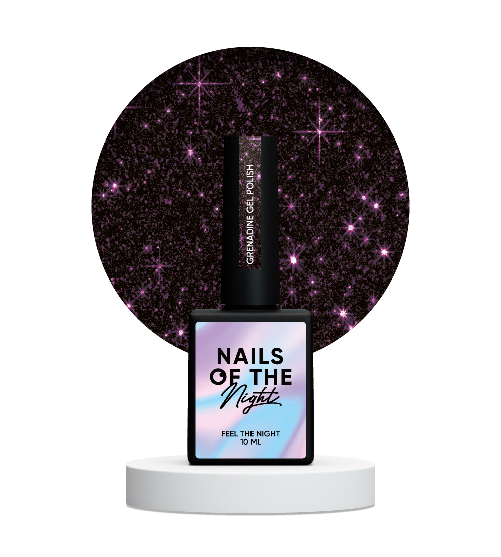 NAILSOFTHENIGHT Grenadine gel polish — бордовий світловідбиваючий гель–лак для нігтів, 10 мл, фото 1