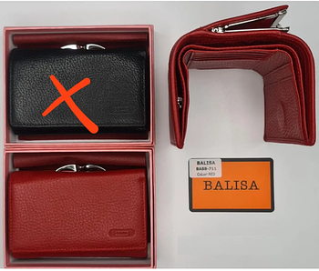 Гаманець жіночий на магніті натуральна шкіра в різних кольорах Balisa
