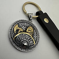 Брелок подвеска викинг воин с кожаным темляком мужской подвес кулон
