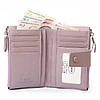Гаманець жіночий шкіряний подвійного складання на блискавці Classic DR. BOND WN-23-19 pink-purple, фото 4