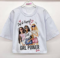 Летняя детская и подростковая футболка для девочки оверсайз