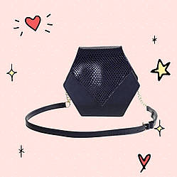 Модна маленька сумка для підлітка дівчинки через плече Betty Pretty зі штучної шкіри синя 967BLUER