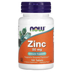 Вітаміни і мінерали Now Zinc 50 mg (100 таблеток.)