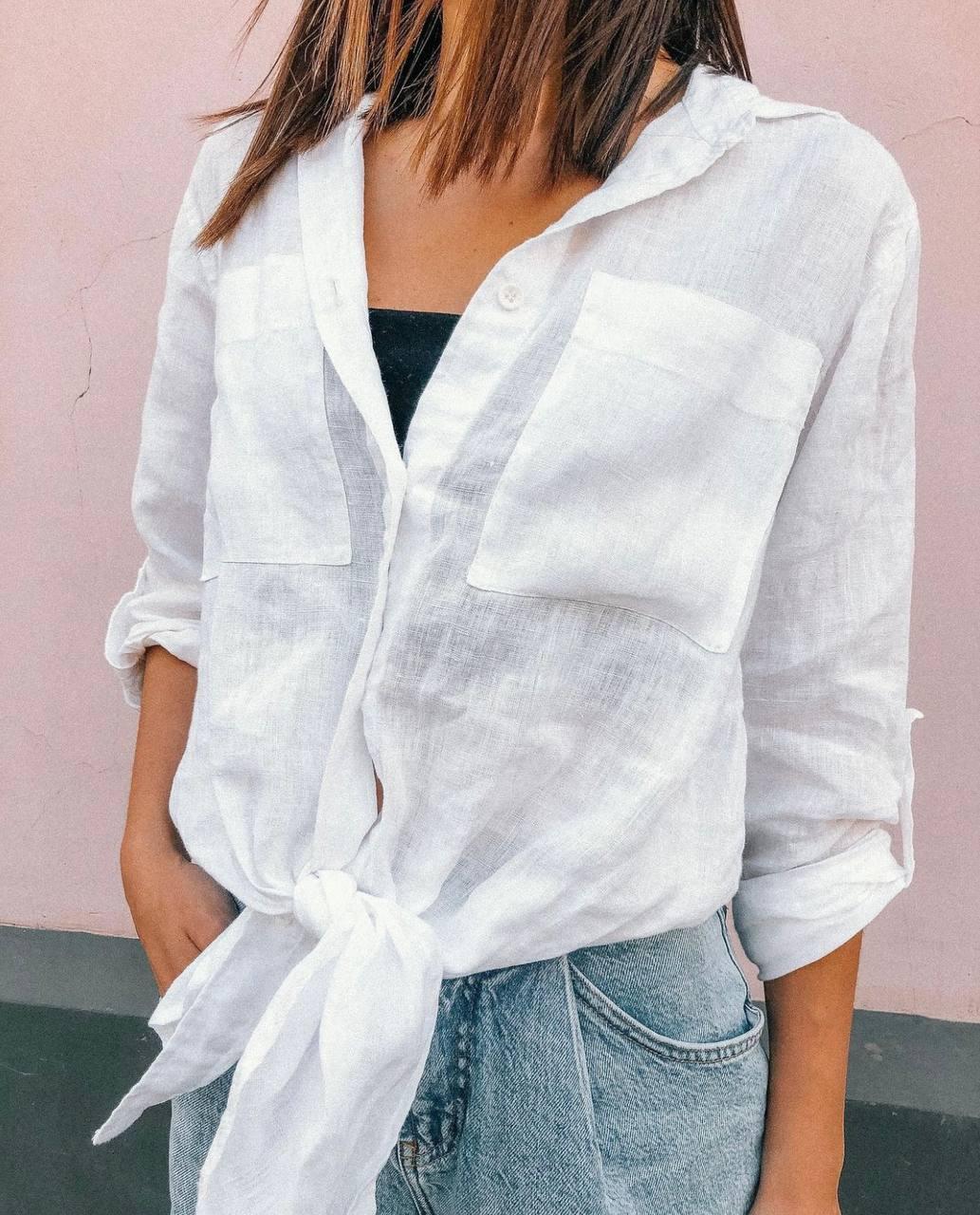 Базова жіноча лляна сорочка, фото 1