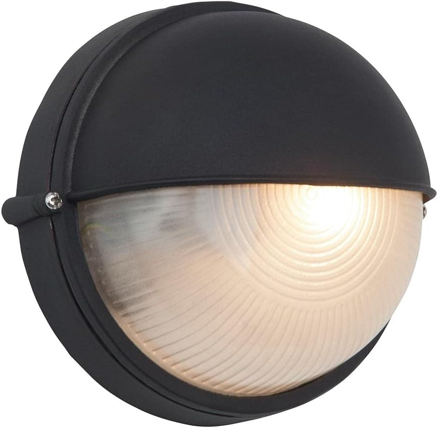 Светильник герметичный круглый полусфера 100W черный Д24 см, фото 1