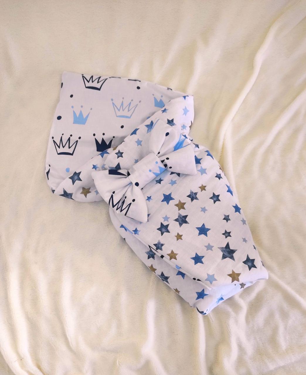 Дитячий літній мусліновий конверт на виписку конверт-ковдра ВЕСНА ЛІТО